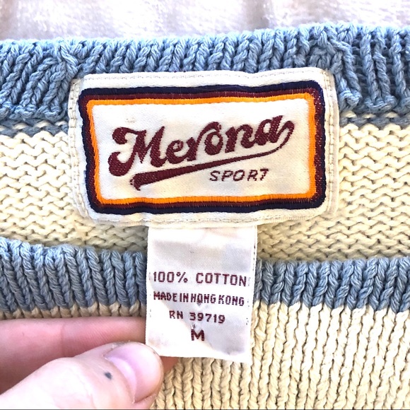 Vintage 8s Merona Sport Striped Sweater 